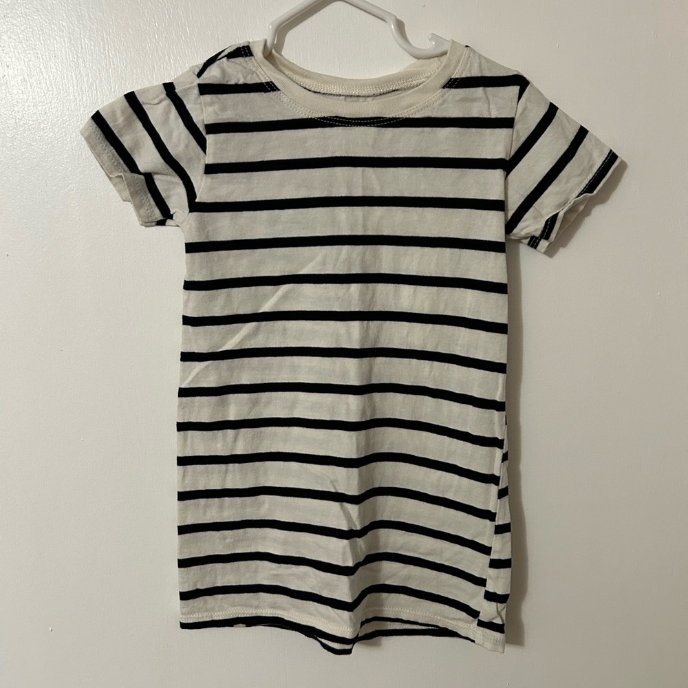 Striped Black and White T-Shirt Dress